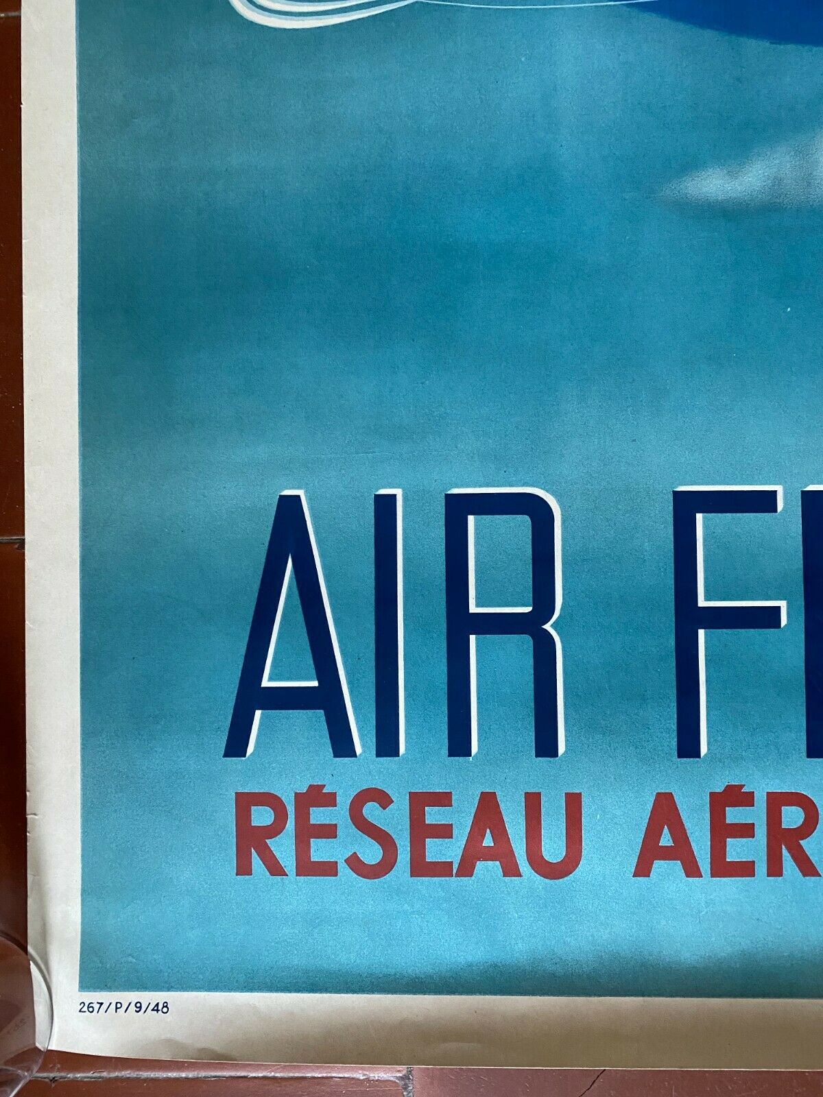 Original Poster Tourism "Air France World Air Network" 62x100cm 1948