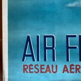 Original Poster Tourism "Air France World Air Network" 62x100cm 1948