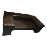 Italian design black leather sofa Cini Boeri 'Brigadier' for Knoll 1980s
