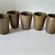 5 speckled stoneware cups from digoin (gp digoin) in brown, 1970s.