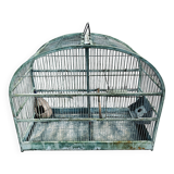Water green patinated metal cage
