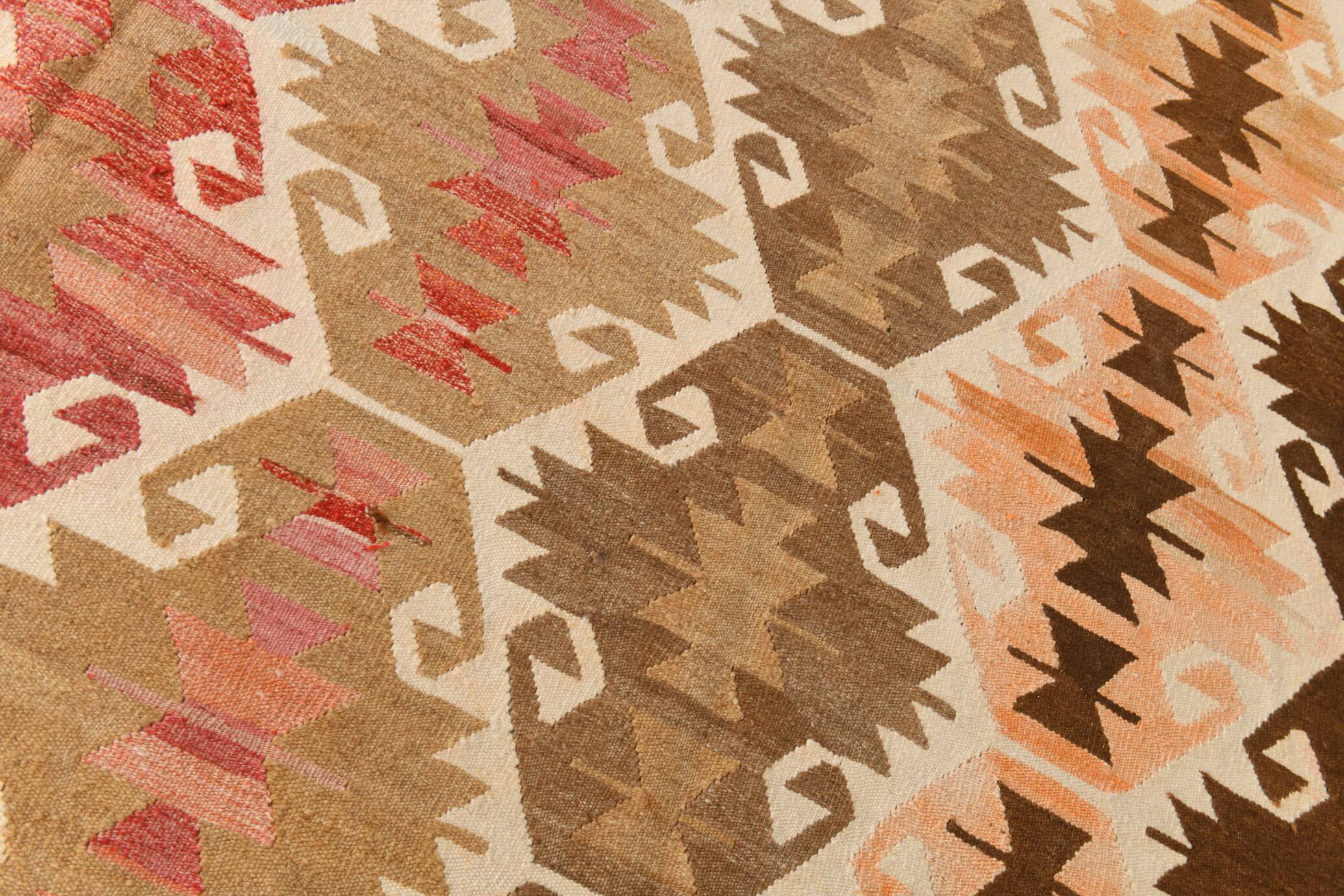 Grand tapis kilim turc vintage, décor bohème multicolore, 289x381 cm