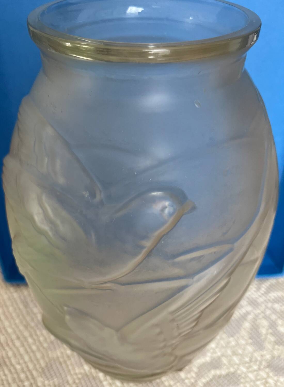Art Nouveau frosted glass vase