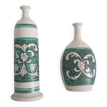 Pair of vintage soliflores in ceramic from Umbria, Italy – Carli Assisi
