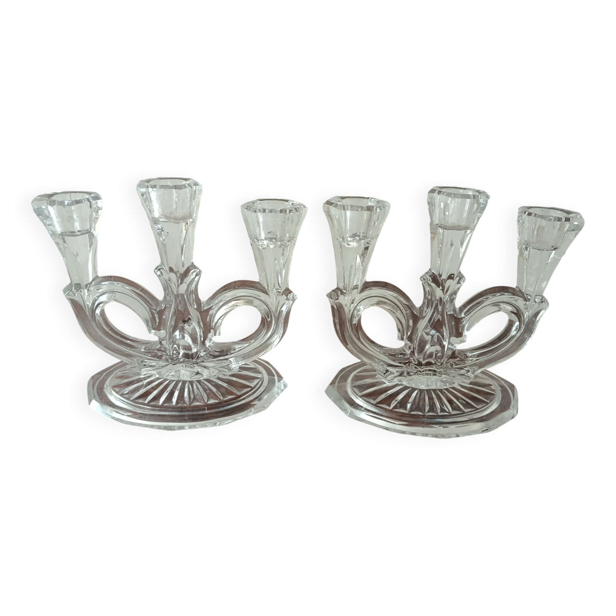 paire de bougeoir cristal de beyer