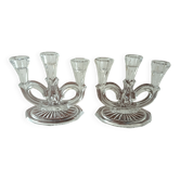 paire de bougeoir cristal de beyer
