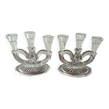 pair of crystal candlesticks by Beyer