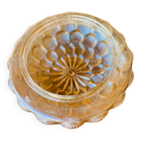 Vintage amber molded glass ceiling light