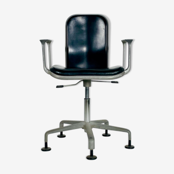 Chaise de bureau en cuir, Royaume-Unis 1970