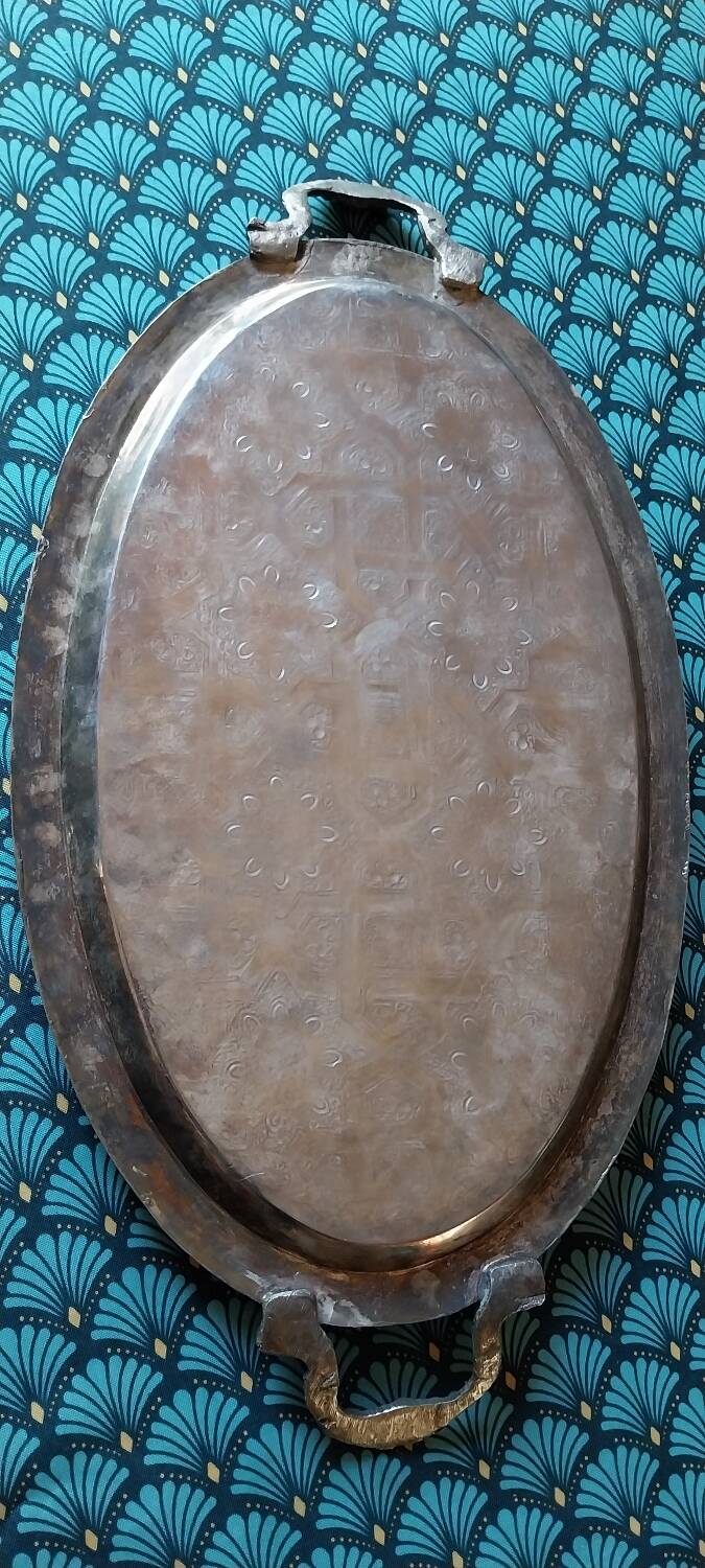 Silver metal tray