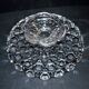 Antique cheese dome on a diamond moulded crystal stand, 1920, marked registered.