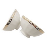 2 small gold ceramic bowls