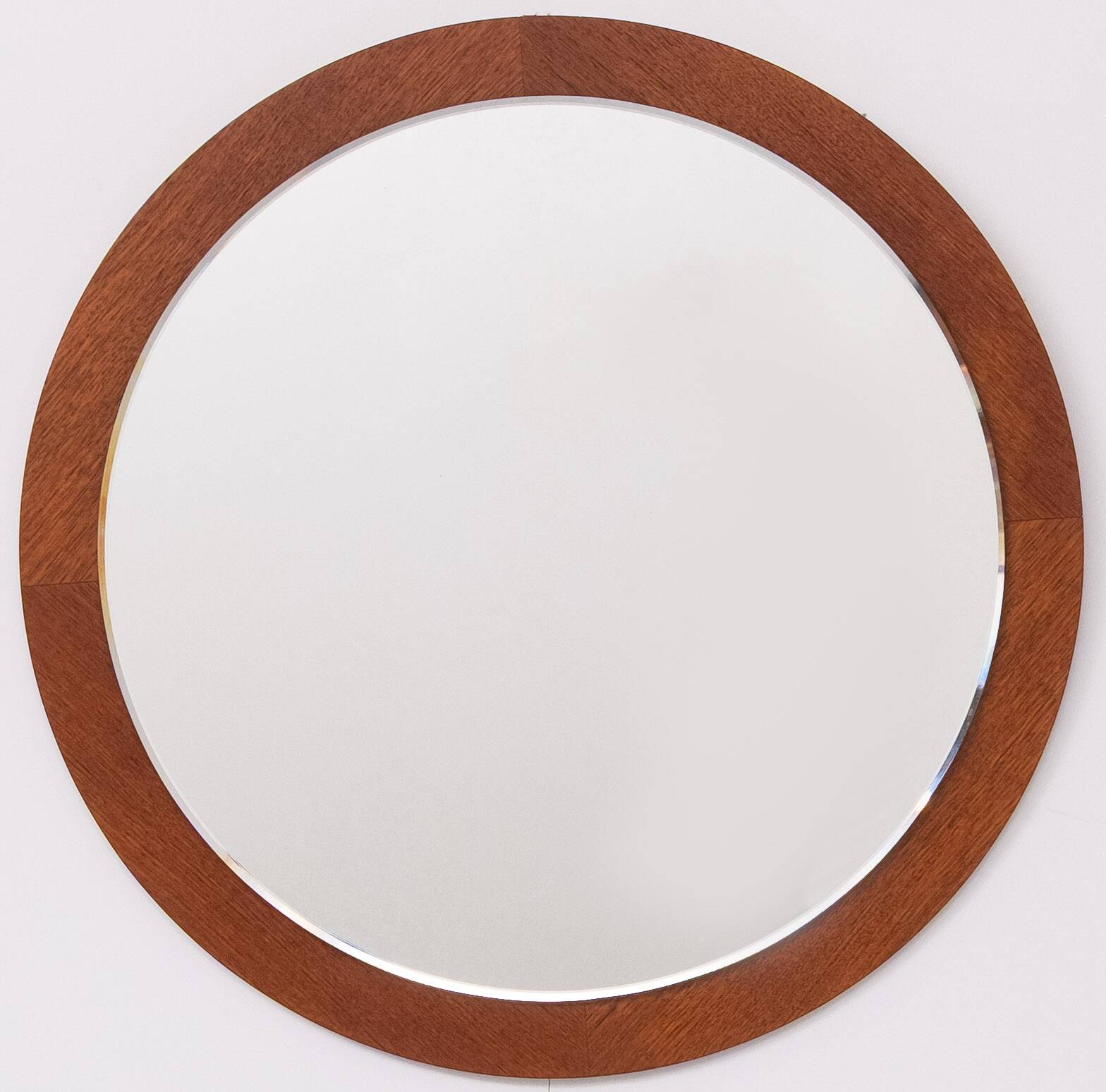 Round Teak wall Mirror 1960s Holland