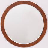 Miroir mural rond en teck des années 1960, Hollande