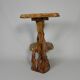 Plant table with 2 shelves, vintage wooden sculpture, USA 1950s