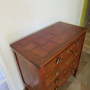 Art Deco chest of drawers - 4 drawers - locks - checkered wood veneer top - 50s