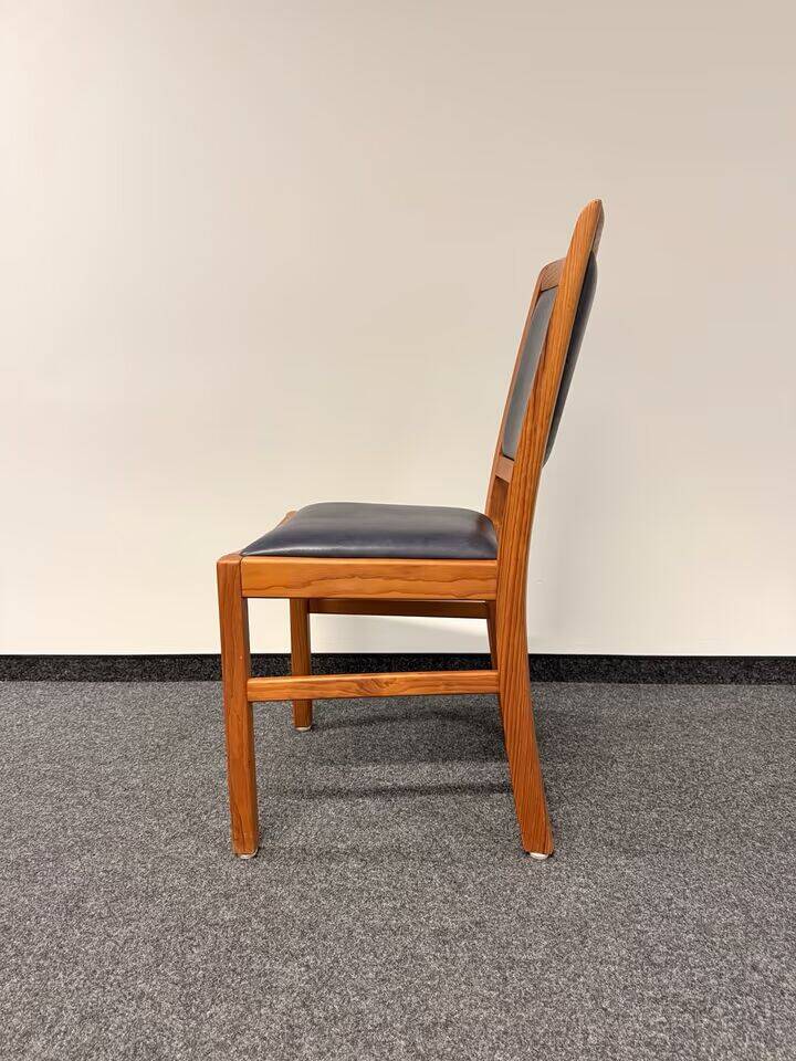 Vintage Set of 6 Solid Wood & Leather Chairs – FOLRM 75 by Andreas Hansen (Price is for 6)