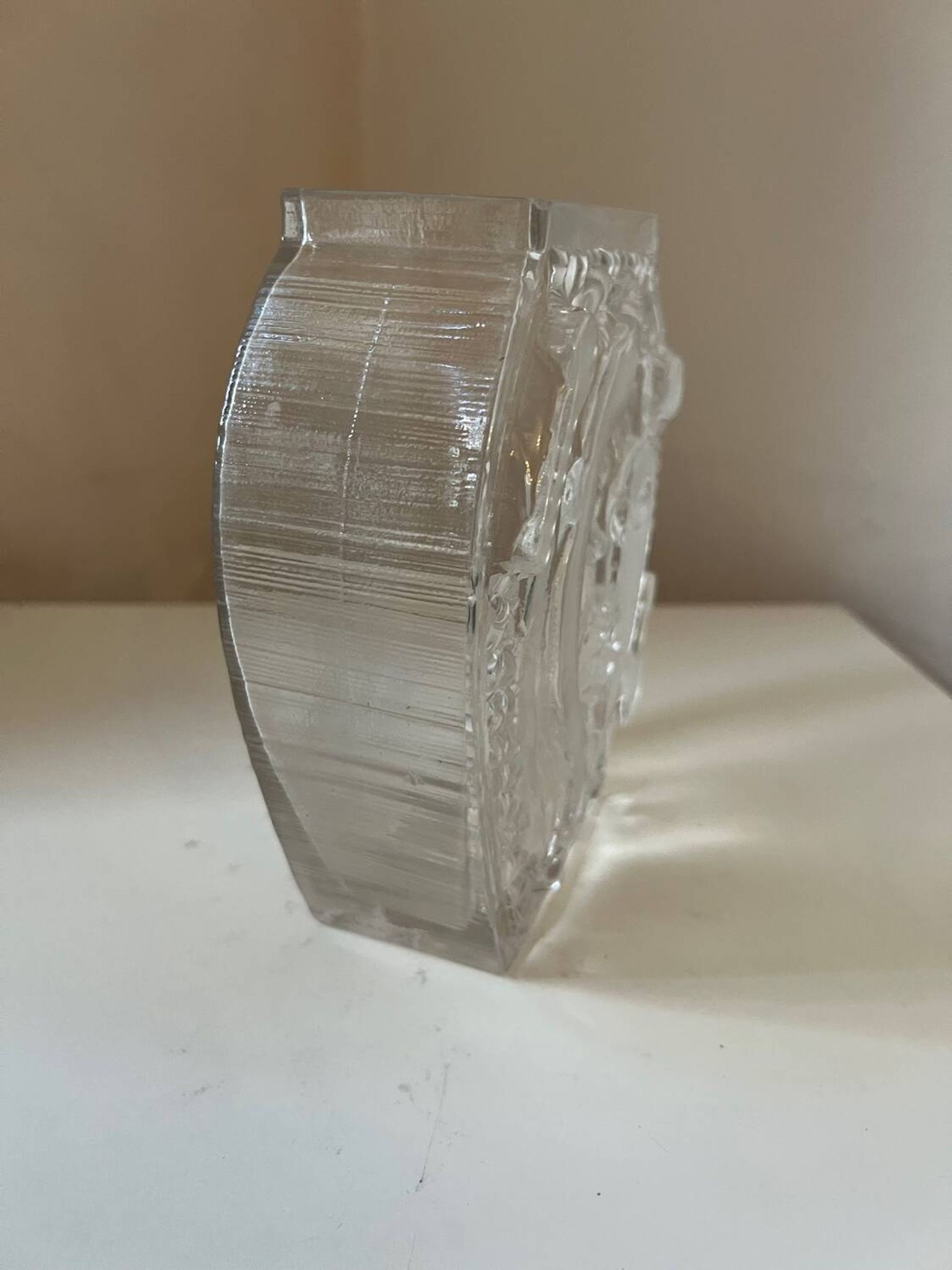 Moulded glass vase with Cubist portrait decoration, modern, 1970.