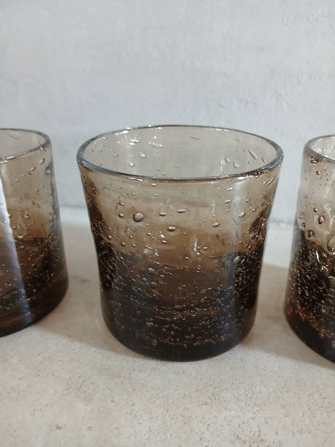 4 bubble glass water glasses