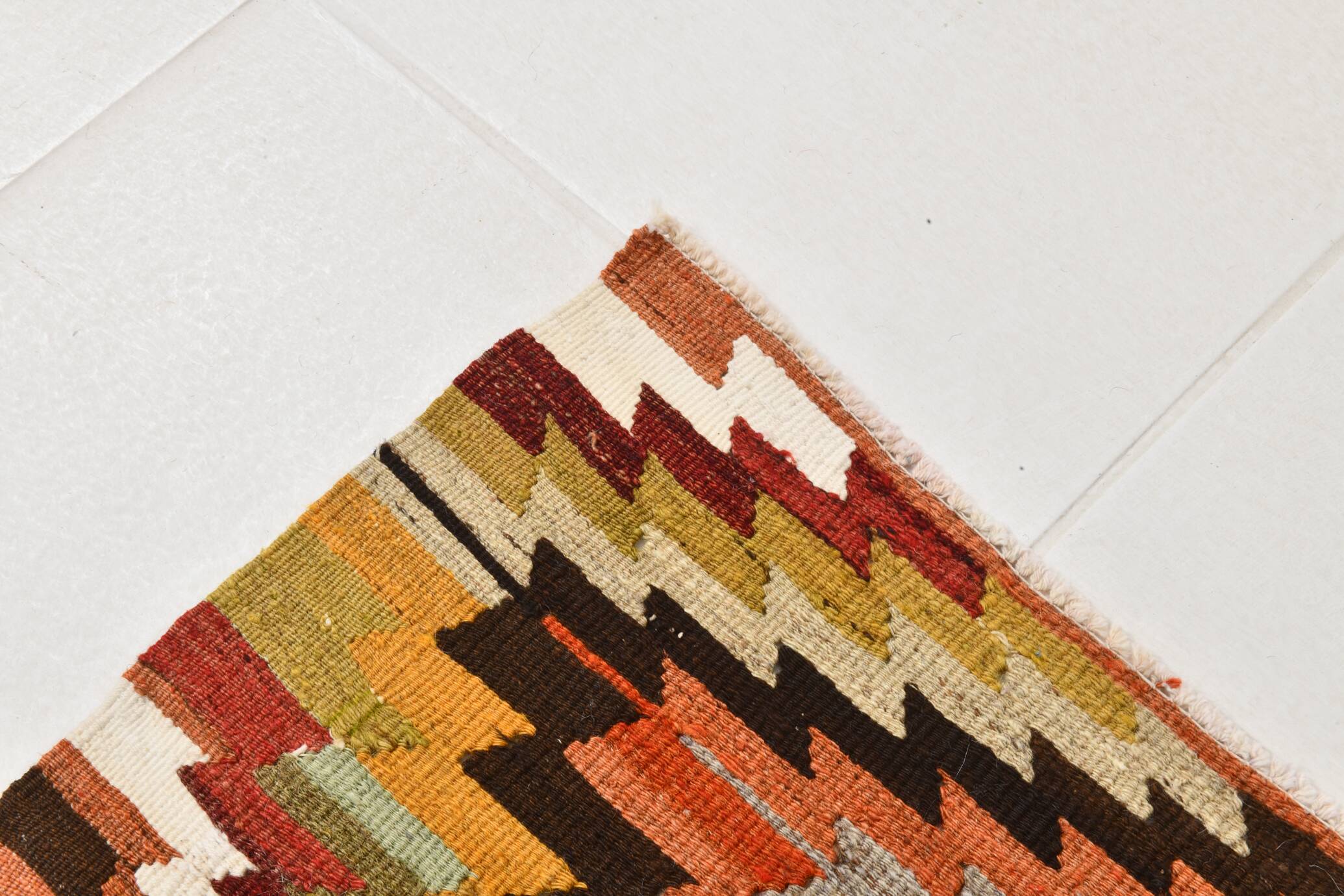 Multicolor Geometric Handmade Kilim Rug, 102x148Cm