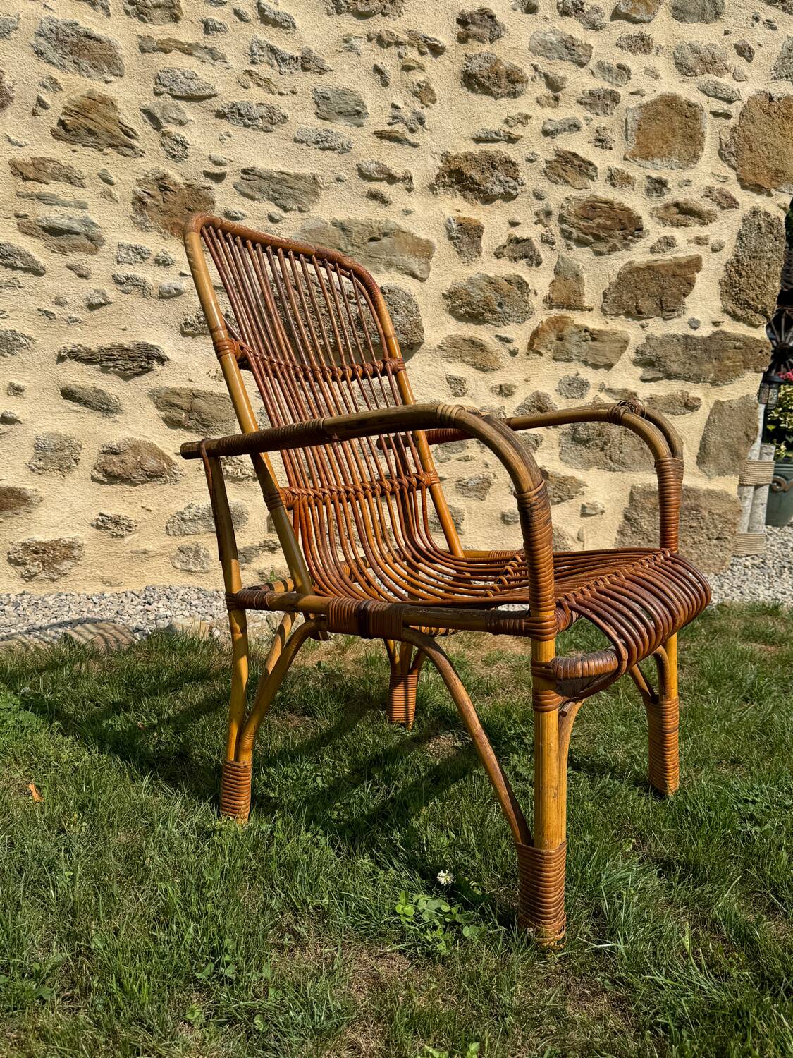 Vintage rattan armchair