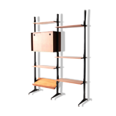 Mid-century italian teak wall unit bookshelf, 1960s