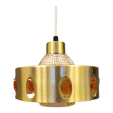 Suspension danoise en verre, métal et avec prismes colorés