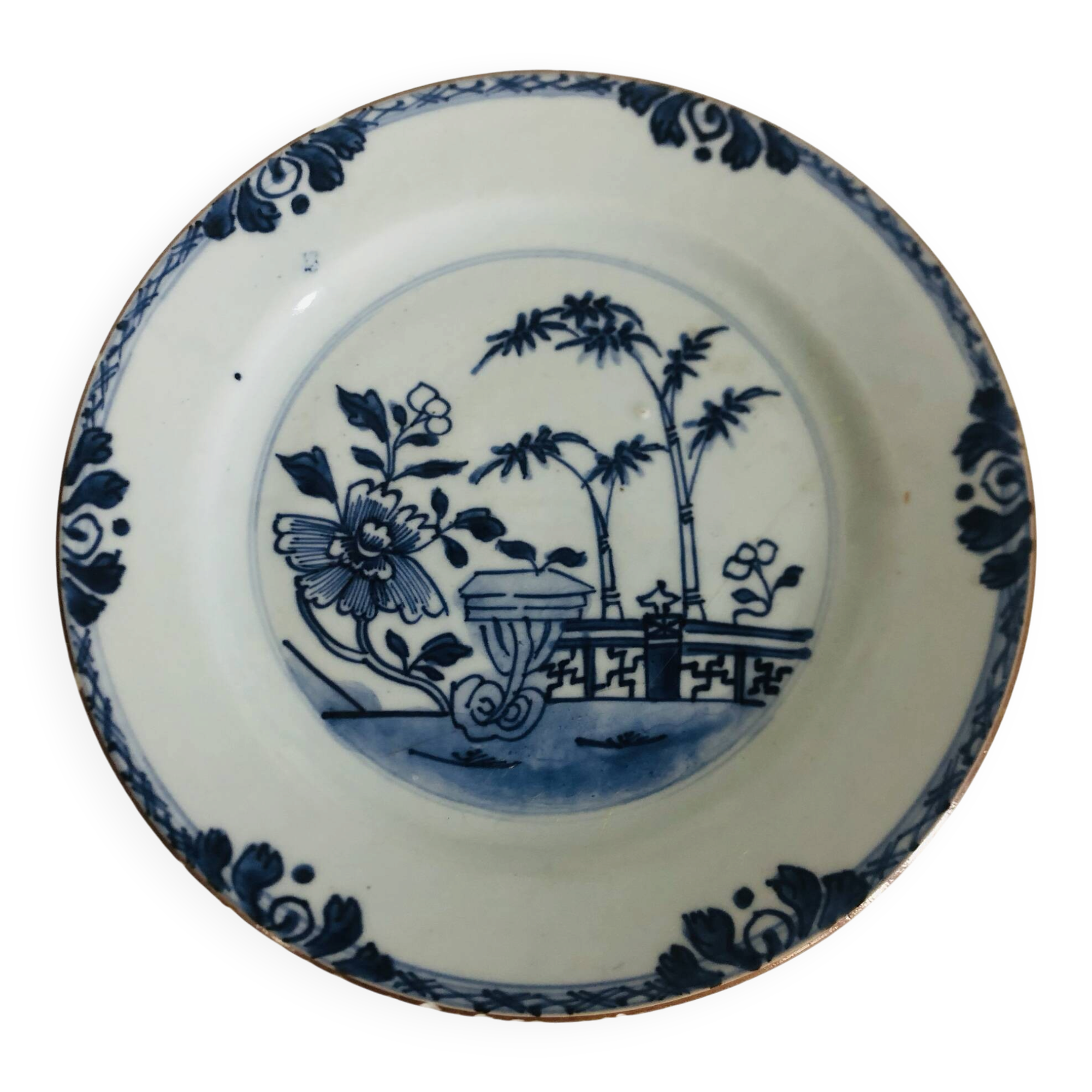 Blue and white porcelain plate from China