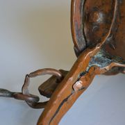 ancien grand coquemar en cuivre rouge