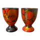 hand-painted wooden egg cups artisanal manufacturing folklore Russian crafts