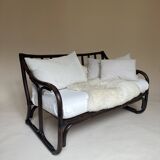 Two-seater rattan bench
