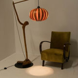 Custom made wooden floor lamp, 1960