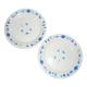 Set of 2 plates naïve blue décor on white background