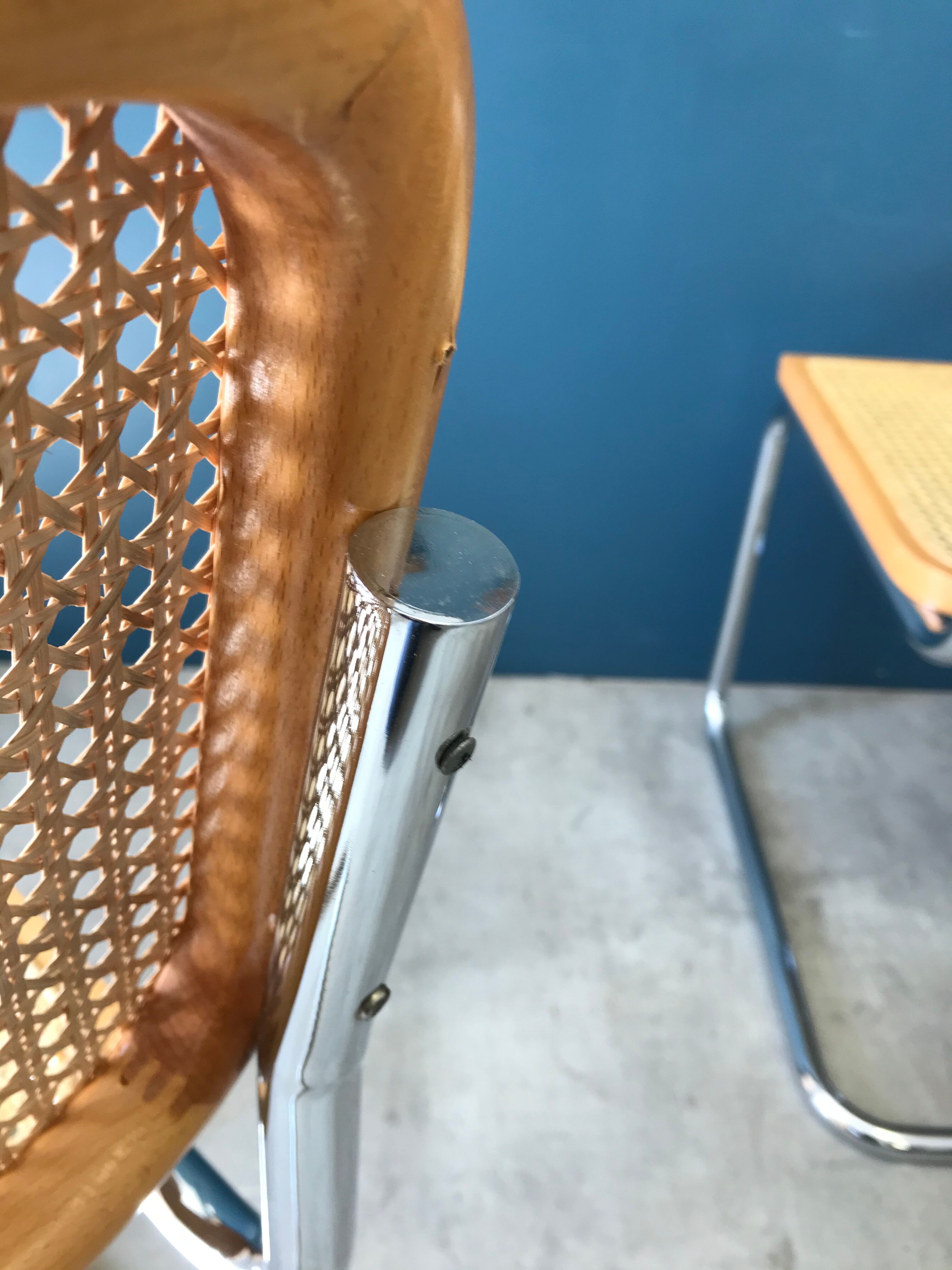 Pair of chairs B32 Marcel Breuer edition Gavina