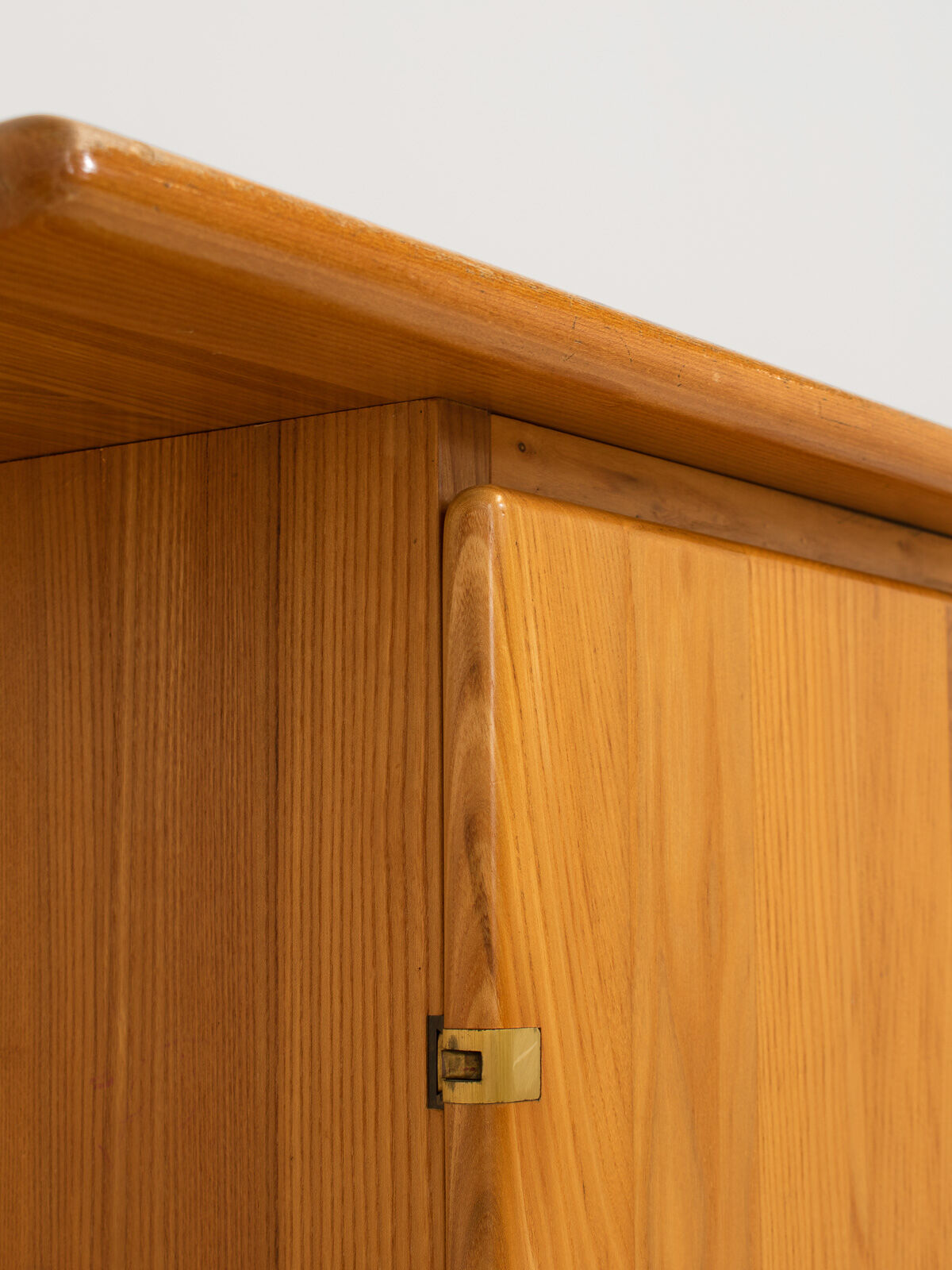 Solid Elm & Brass Sideboard by Romanutti, Italy, 1970s