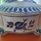 Vintage Gzhel porcelain sugar bowl