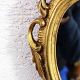 Louis XV style mirror in resin gilded with gold leaf, France 1960