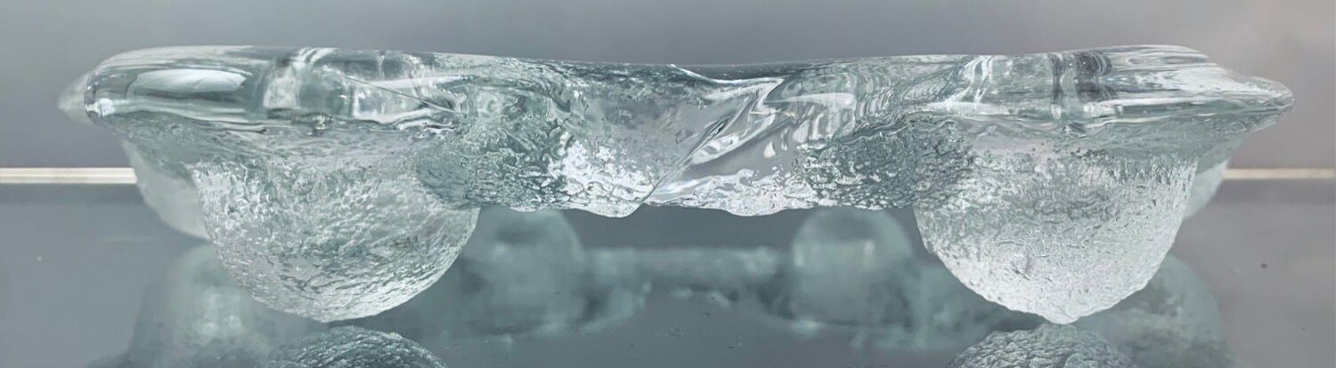 1970s Swedish Pukeberg Glass Candle Holder