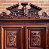 Cabinet louis XIII in walnut 19th era