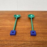 Postmodern Italian salad cutlery from the Euclid series by Michael Graves for Alessi, 1980s, set of 2.