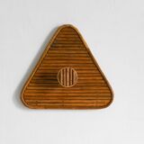 Patère murale en rotin moderne du milieu du siècle