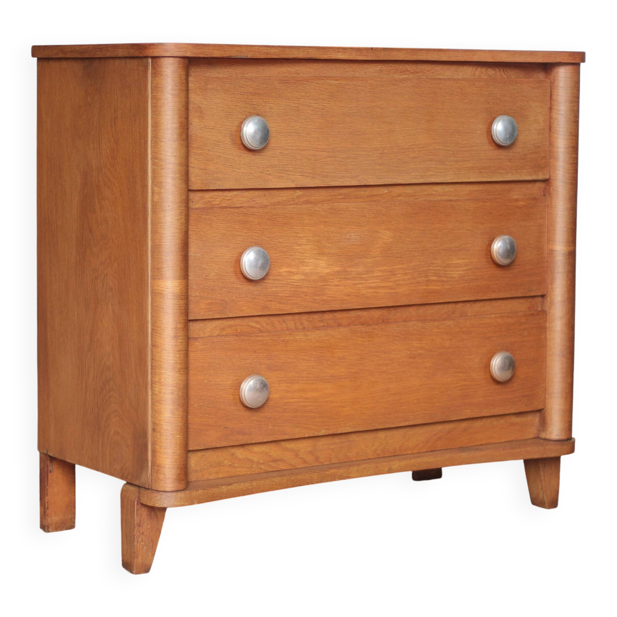 Wooden commode with 3 drawers, storage unit, antique, Art Deco