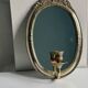 Grand porte-bougie mural vintage en miroir