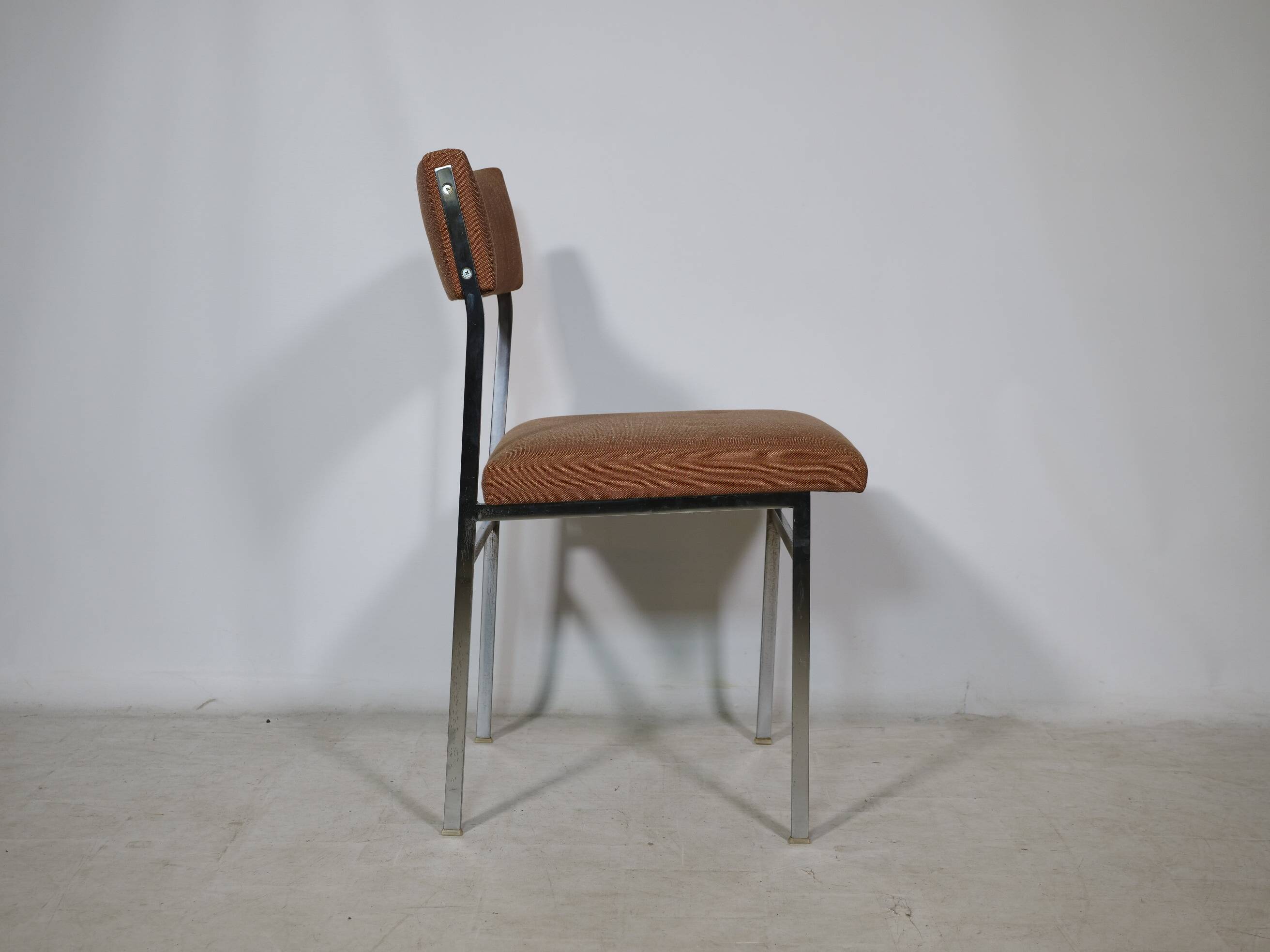 Mid Century Chairs in Chrome and Fabric, Set of 4, 1970s