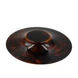 Hollywood regency brass and tortoiseshell lucite tray, Guzzini Italy 1970s