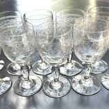 10 wine/water glasses 14.5 cm Cristal d'Arques Matignon Vintage model