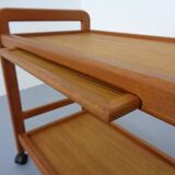 Danish Teak Bar Cart with Removable Tray, 1960s