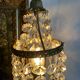 Lampe  pampilles et laiton doré  H 30 cm