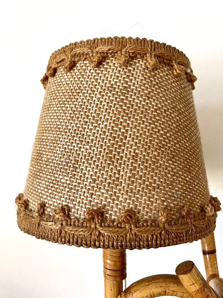 Rattan wall light by Louis Sognot 1960