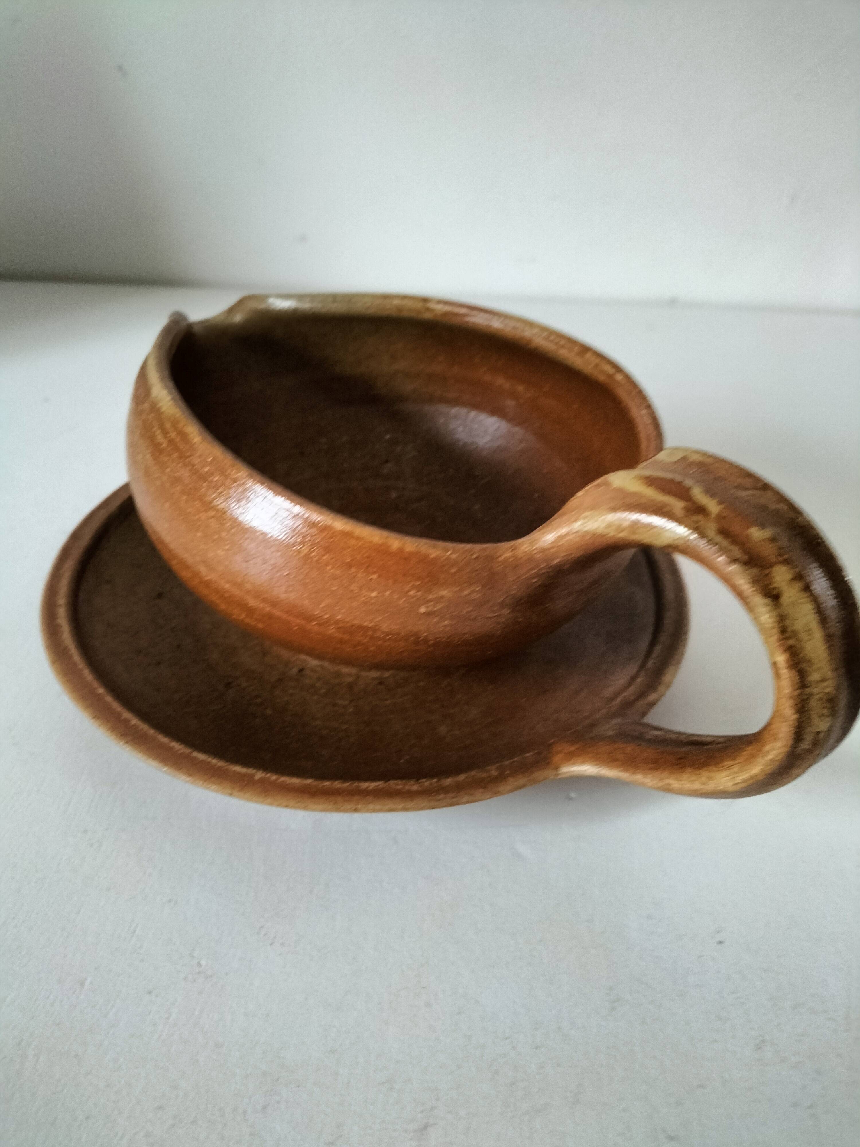 Handcrafted stoneware gravy boat